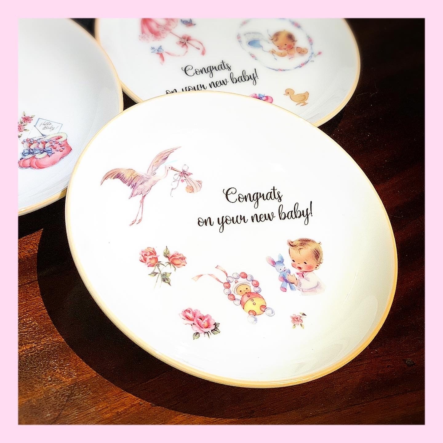 ポーセラーツ ベビー柄プレート3枚セット