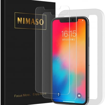 Nimaso【2枚セット】iPhone11 Pro/iPhoneX/Xs(5.8インチ)用 液晶保護ガラスフィルム【ガイド枠付き】(アイフォン11 Pro/X/Xs用)