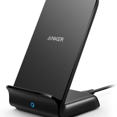Anker PowerWave 7.5 Stand, Qi認証 ワイヤレス充電器 iPhone 8 / 8Plus / X / XR / XS / XS Max / Samsung Galaxy / LG 対応 5W & 7.5W & 10W 出力 ブラック