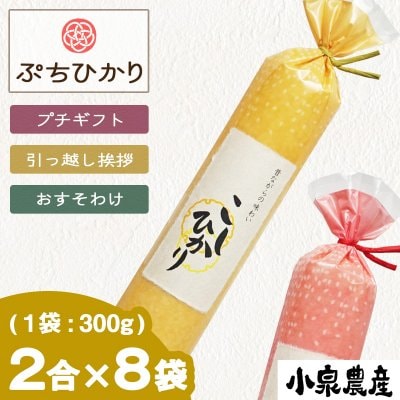 ☆令和2年産新米☆2合(300g)×8袋【ぷちひかり】|いつものこしひかり白米