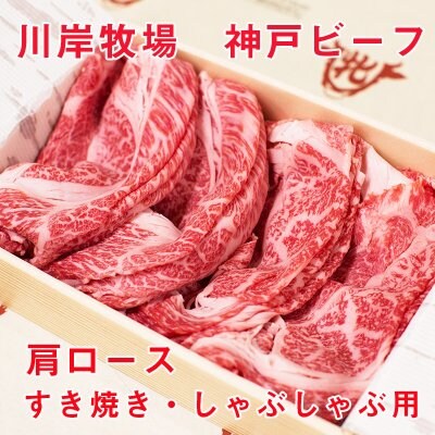最高級神戸ビーフ 肩ロース すき焼き・しゃぶしゃぶ用 500g 川岸牧場 【送料無料】