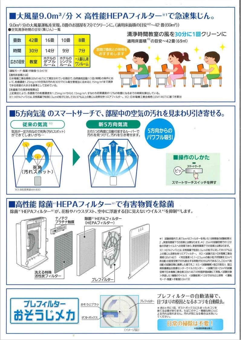 新品未開封MITSUBISHI空気清浄機 MA-PV90A-S(シルバー)