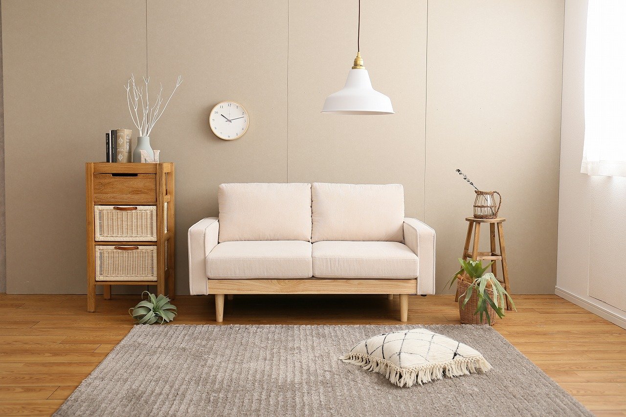 Moss 2人掛 コーデュロイソファ 北欧テイストで、座り心地