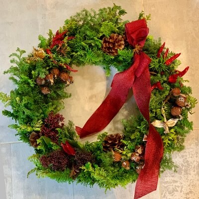 生花 森の香りのクリスマスリース 花あそび心あそび Atelier Carnerian ツクツク 通販 モバイル 最もお得な高ポイント還元通販サイト