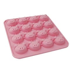 シリコンチョコモールド こぶたピンク 【外寸】175×175×高さ20mm 【1ヶサイズ】約30mm