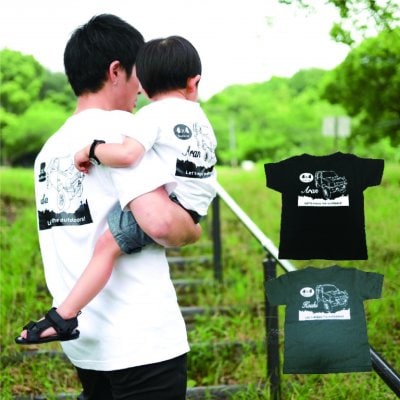 パパとお揃い!2枚set 送料無料 バックプリント アウトドア好きのお名前入りTシャツ