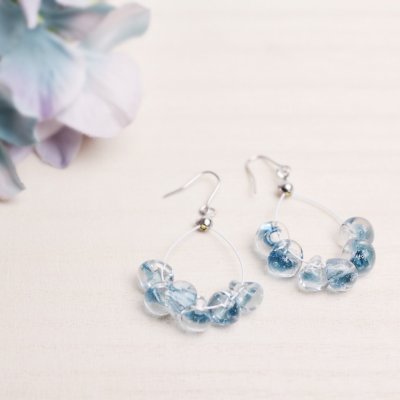 あじさいのピアス【イヤリング変更可】高ポイント!!