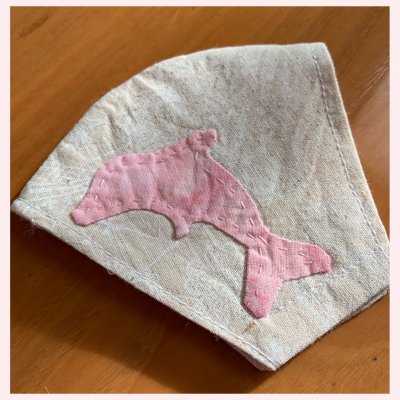 【Y様予約商品】キッズ用 手作りマスク(ピンクand水色いるか)4個セット