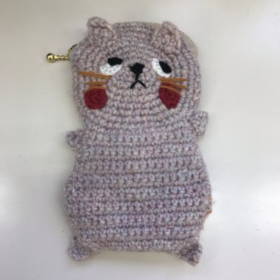 メガネケース(ネコ)ピンクベージュ