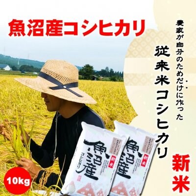 【令和2年産新米】食味スコア87/農家が自分のためだけに作る従来米魚沼産こしひかり10kg/生産者:島田栄一/常温同梱可