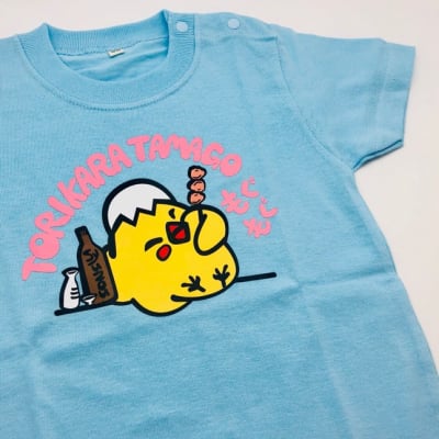 とりからたまごオリジナルキャラクターTシャツ【水色】