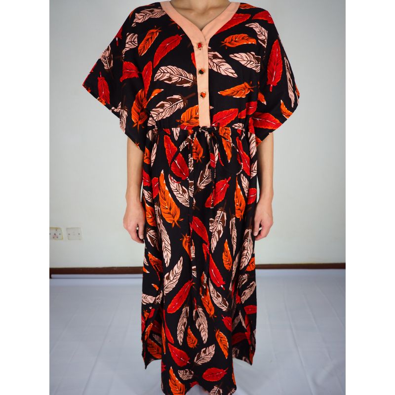 ラクチンアフリカワンピース Dera 【leaf】