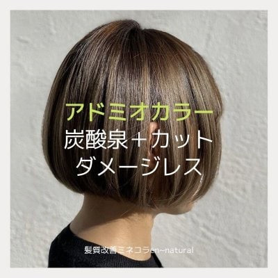 ダメージレス【アドミオカラー】＋炭酸泉＋カット