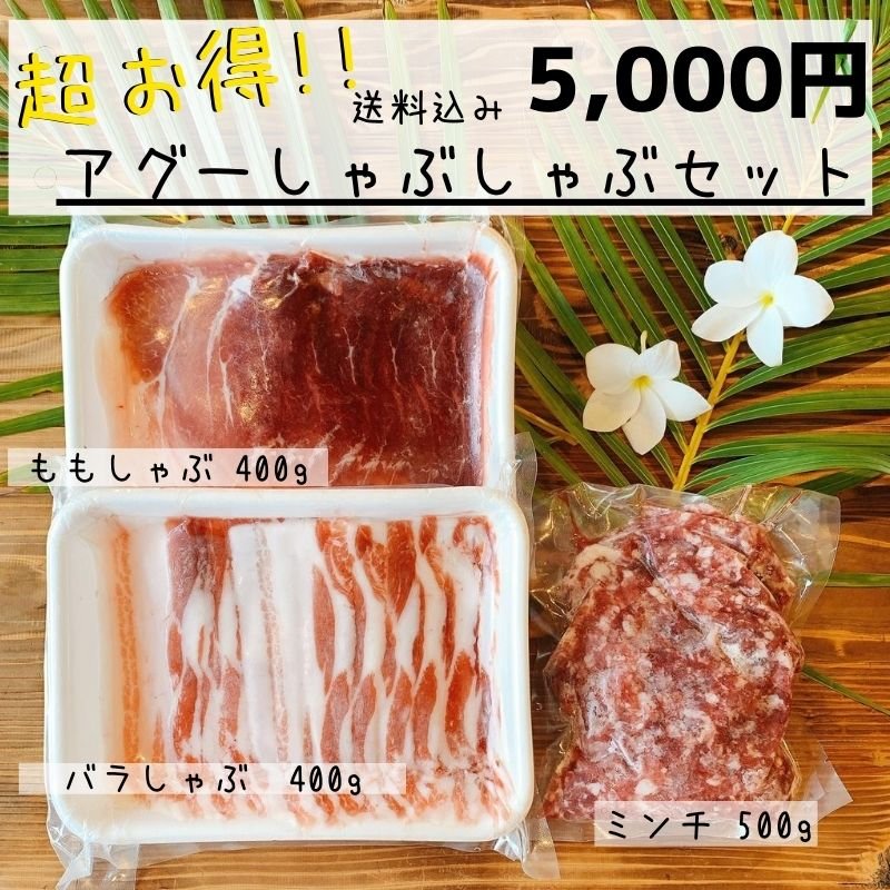 【送料込み】5,000円/お得なアグー豚しゃぶしゃぶセット