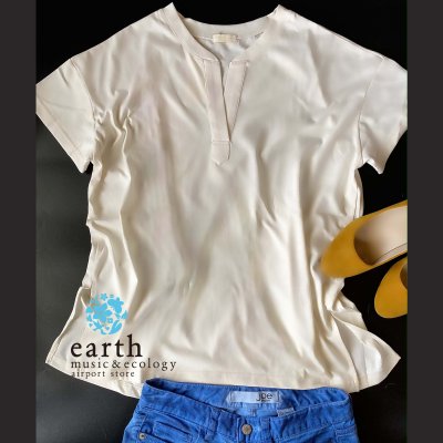 アースミュージックエコロジー earth music&ecology スキッパーチュニック/FREE SIZE/白