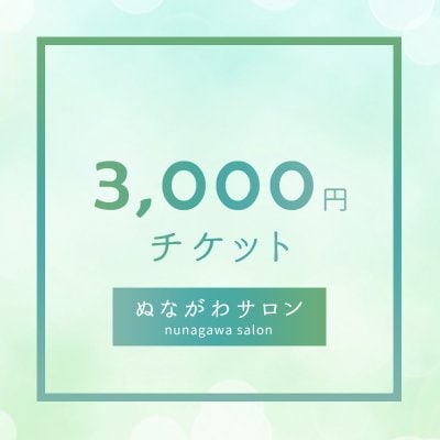 3,000円分ウェブチケット【ぬながわサロン】
