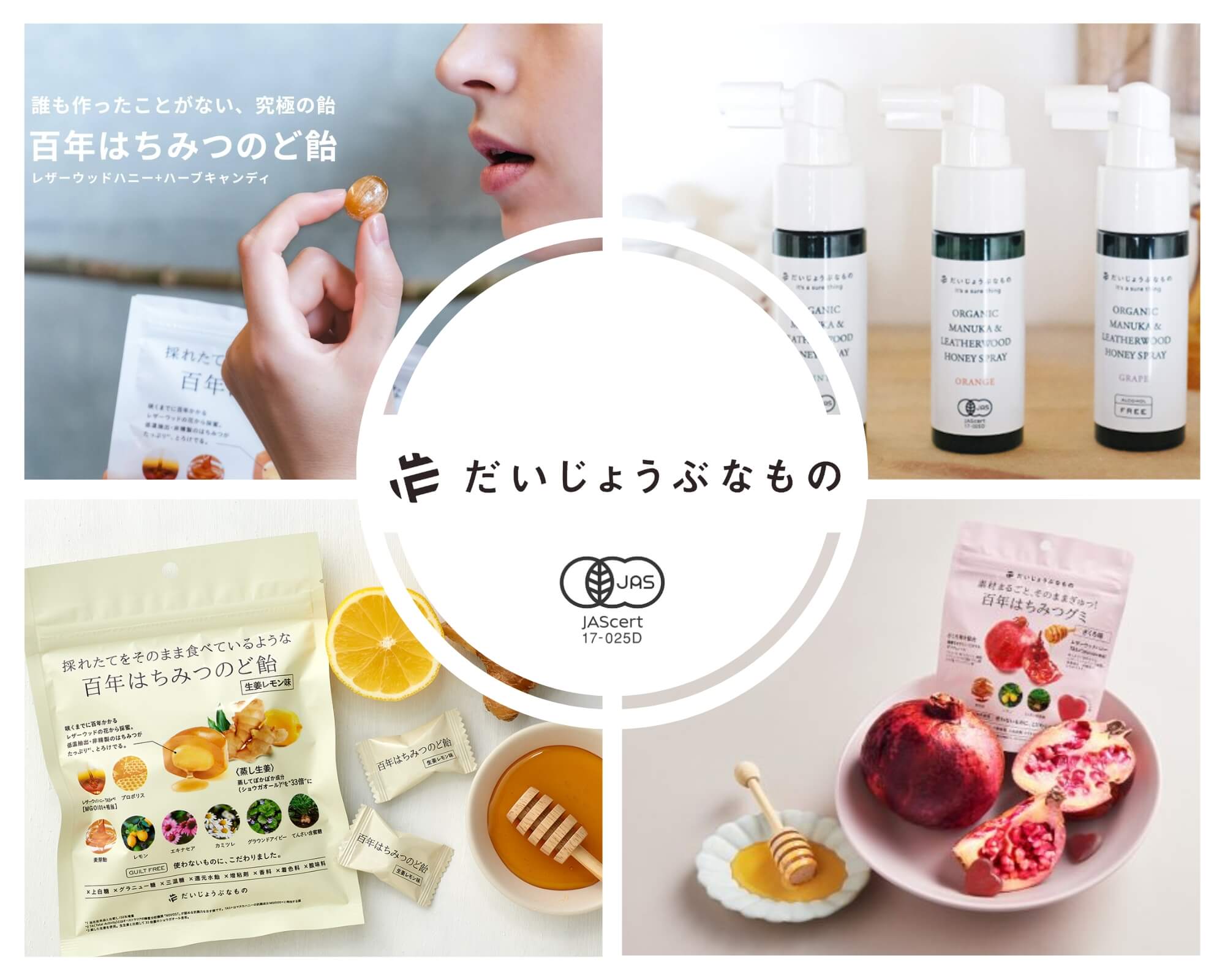 百年はちみつ 液体のど飴スプレー 25㎖ ミント味 /オレンジ味