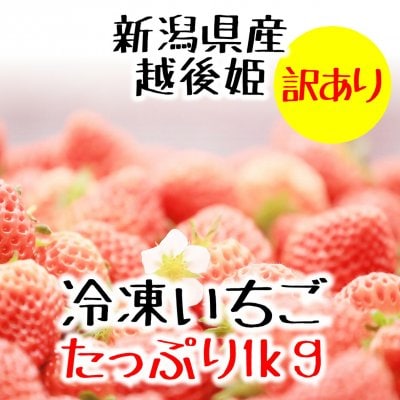 【業務用】1kg新潟県産冷凍いちご(越後姫えちごひめ)/加工用/越季（こしき）