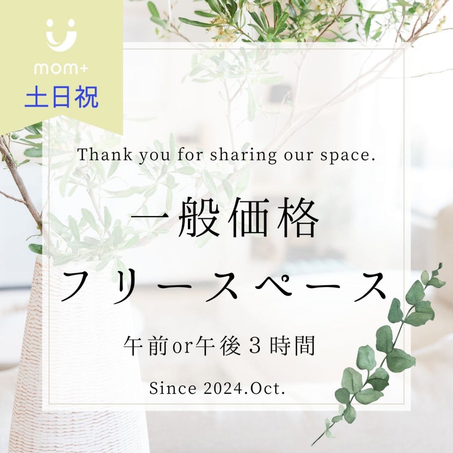 【土日祝】一般価格スリースペースレンタルチケット