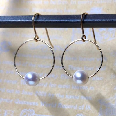 【14KGF】アコヤ真珠ピアス