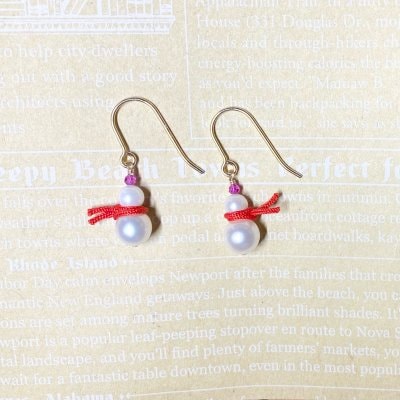 【14KGF】アコヤ真珠とルビーのピアス