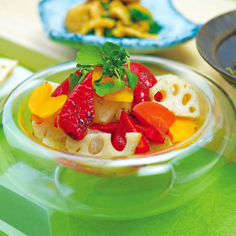 焼野菜のピクルス ５種類の野菜をピクルスに 冷酒やワインに合います