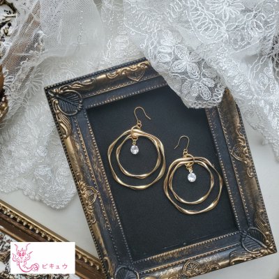キラキラループピアス/イヤリング