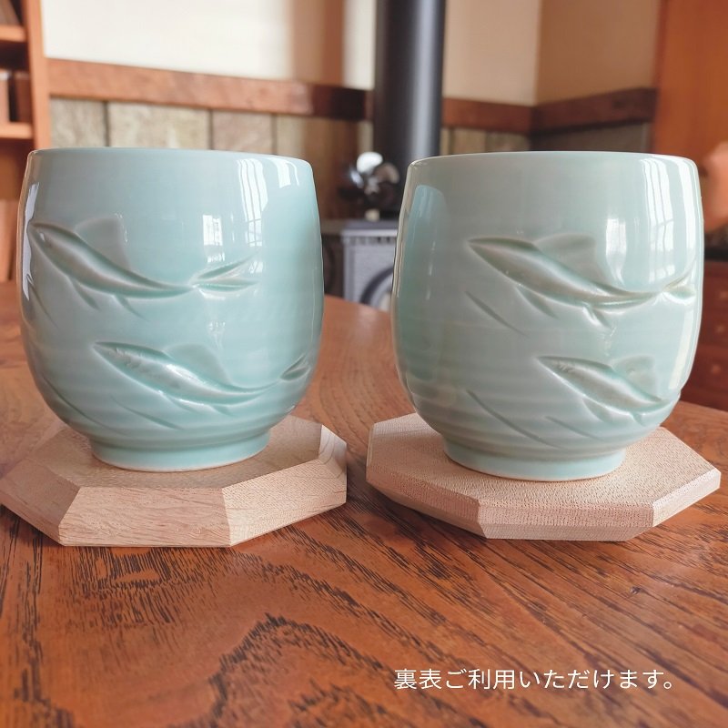 無垢材コースター2個セット/木製コースター/無垢材/クルミ/ナラ