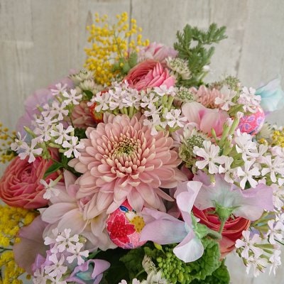 【季節商品】春のピンクブーケ(来店受け取り・無料配達地域限定お届け商品)
