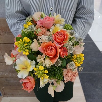 イエロー&オレンジブーケ【来店受け取り・指定配達地域限定商品】