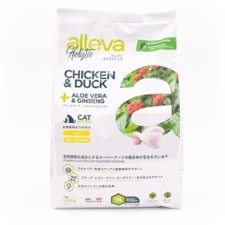 【定期便で150p還元 プレミアムキャットフード】アレヴァホリスティック チキン&ダック+アロエベラ&ジンセン 成猫1.5KG