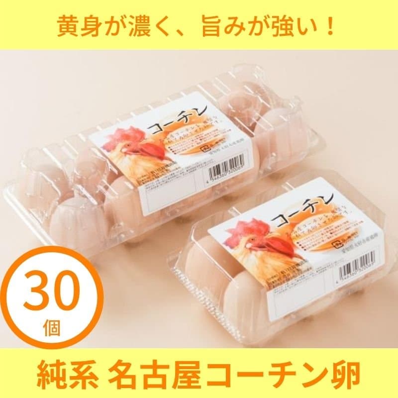 【30個入り】「純系　名古屋コーチンの卵」日本三大地鶏！！　本当に美味しい食べ物は調味料の味に負けません！