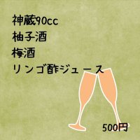 柚子酒　梅酒　神蔵90cc リンゴ酢ジュース　500
