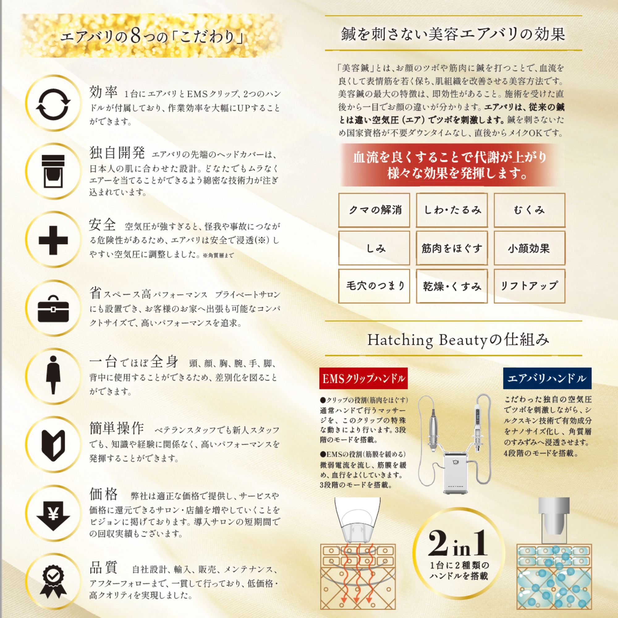 美容/健康 美容機器 鍼を使わない美容鍼＜美容機器エアバリ＞ハッチィングビューティー 