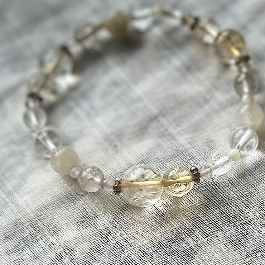 一点物　天然石　ハンドメイドブレス 天然石ブレスレット・1点もの〉Hand Made【アフロディーテ】