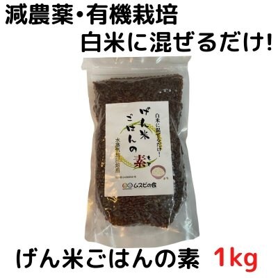 【No.3】げん米ごはんの素　1kg　減農薬・有機栽培の玄米使用　長期保存可能 【ひふみセレクト１・２・３！】