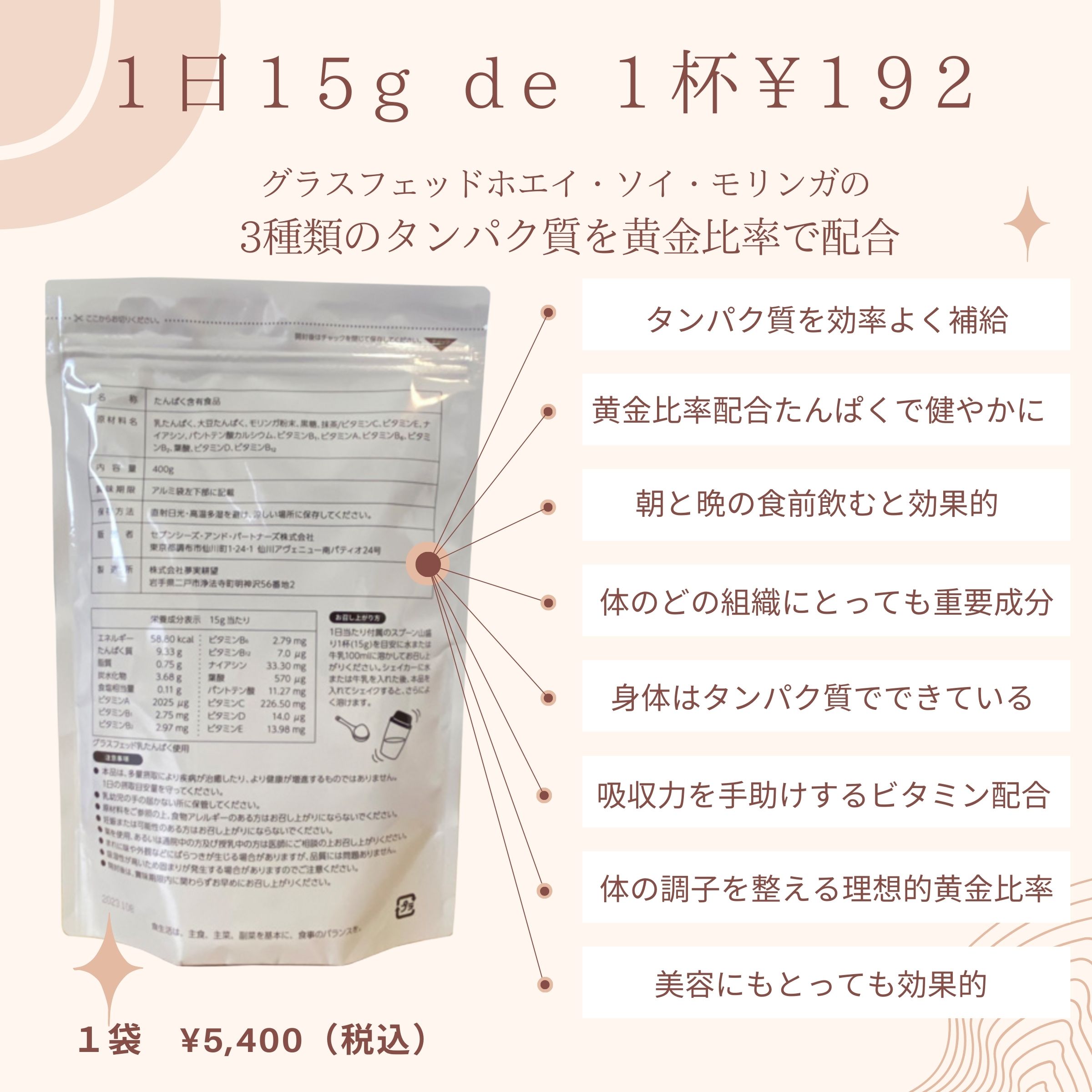 4袋おまとめ 医食同源Lab 琉球モリンガ配合たんぱく 400g 未開封-