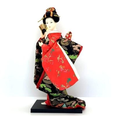 京みやげ/日本人形/扇子/9インチ/約23センチ