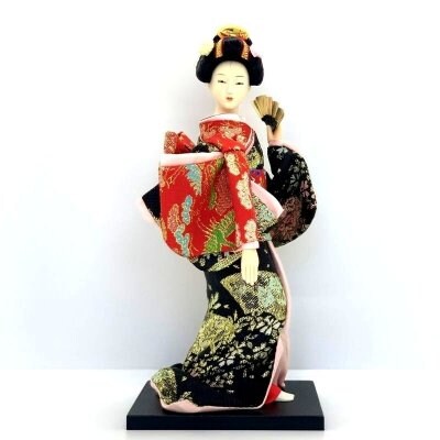 京みやげ/日本人形/扇子/9インチ/約23センチ