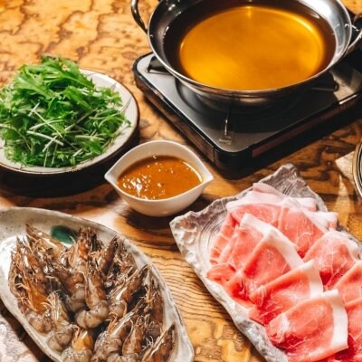 ②阪神応援「ぎのざんまいセット」|車海老&アグーしゃぶしゃぶセット|当店人気グルメ、宜野座キャンプ限定タオル付き!!発送は2月1日より順次発送