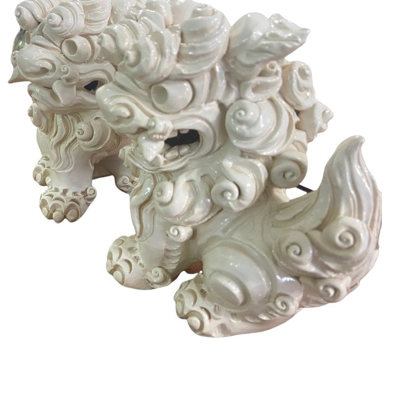 シーサー白（20）】当店大人気|白シーサー｜20センチ|送料無料|
