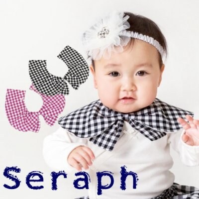 【半額SALE】Seraph チェックリボンスタイ S443028 ピンク