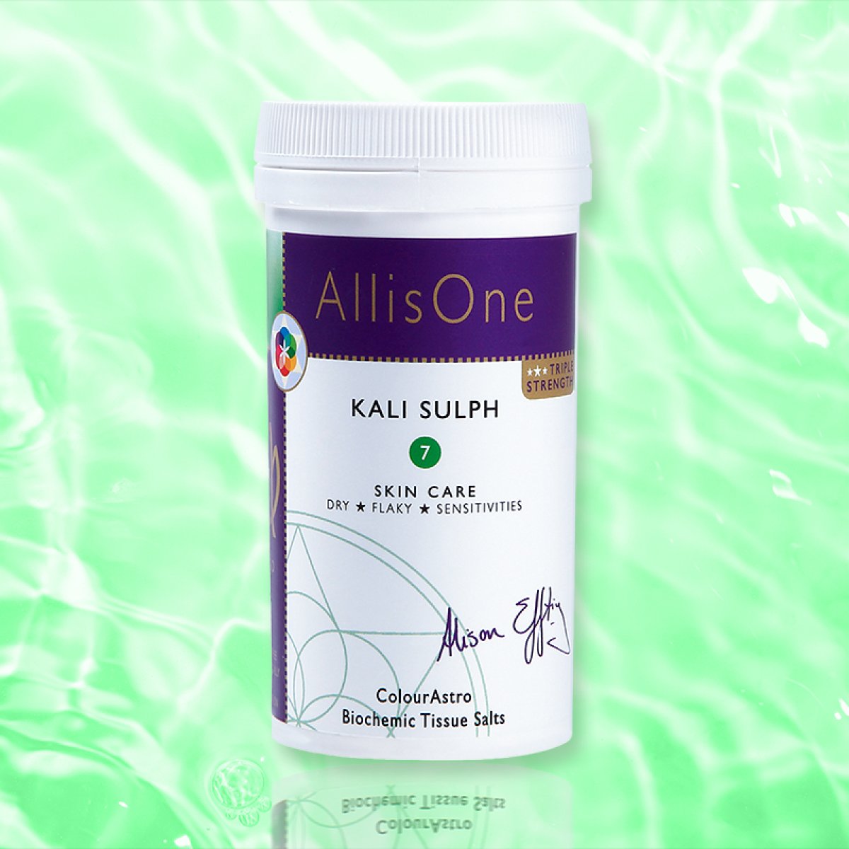 身体ミネラルを最適化 アリスワンティッシュソルト No.07 KALI SULPH カリサルファ オリーブグリーン レギュラー 60錠 | AllisOne®︎ Biochemic Tissue Salt Nanominerals™