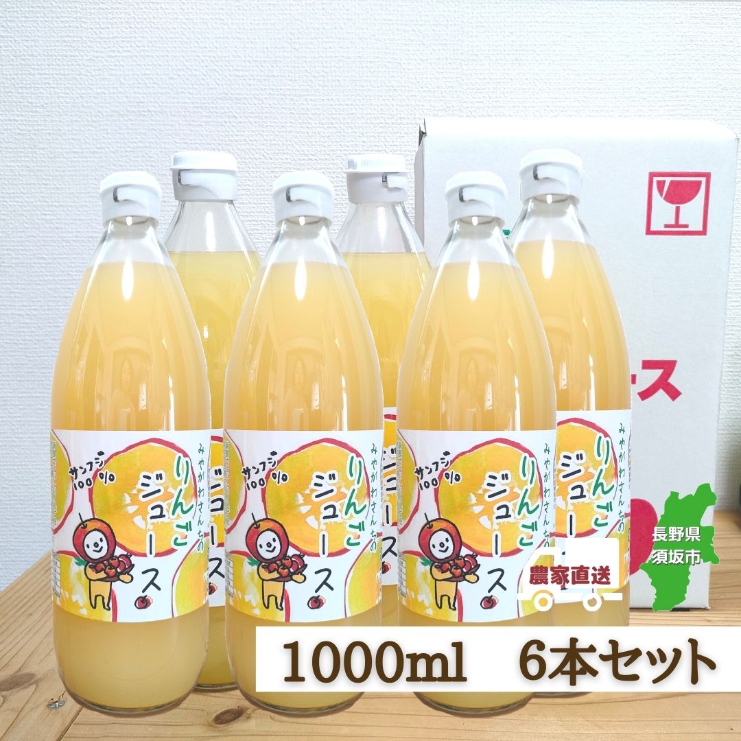 残り3点！】信州産サンふじ100％りんごジュース（6本セット）