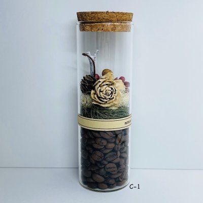 コーヒー豆を使ったナチュラルテラリウム[選べるトップオブジェ]自然素材を使ったおしゃれなインテリア雑貨