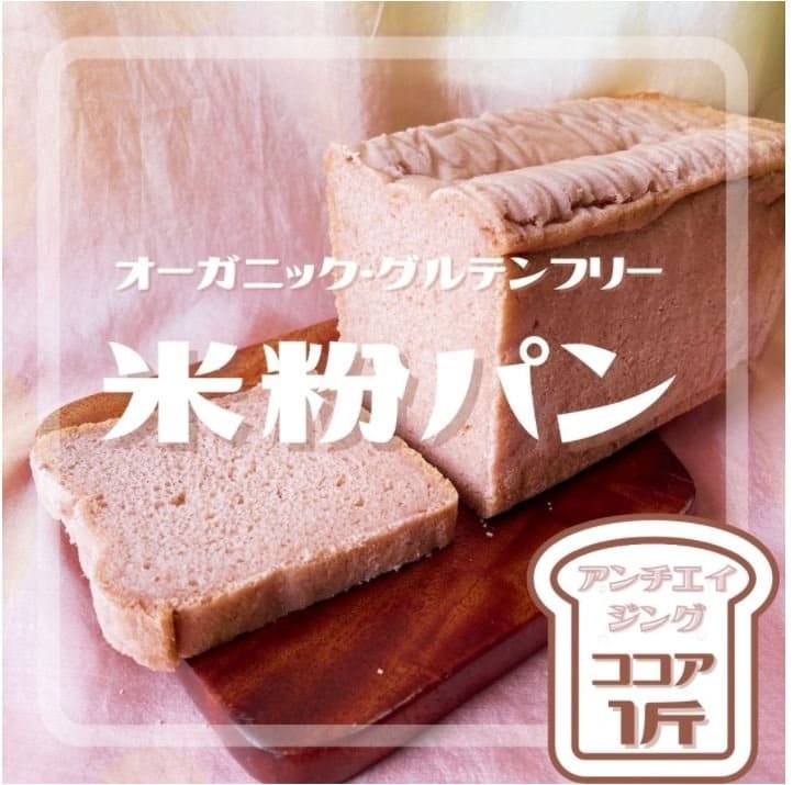 オーガニック　グルテンフリー　米粉パン（ココア）1斤（２枚入り5袋）