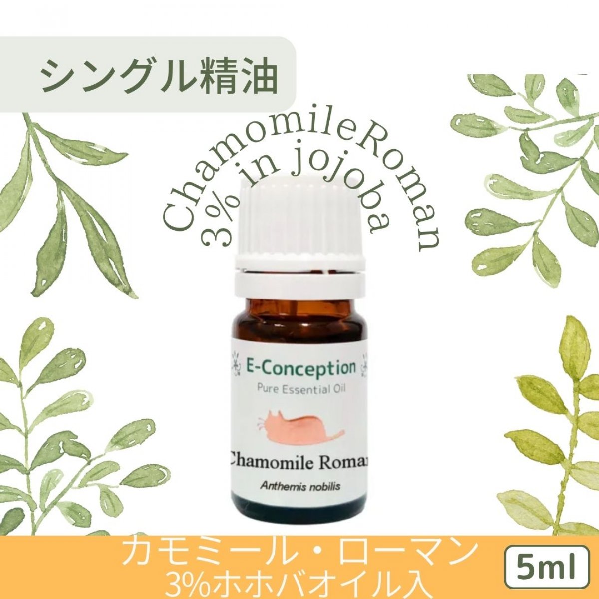 カモミール ローマン 3%ホホバオイル入り 【希釈精油】5ml　イーコンセプション　アロマテラピー
