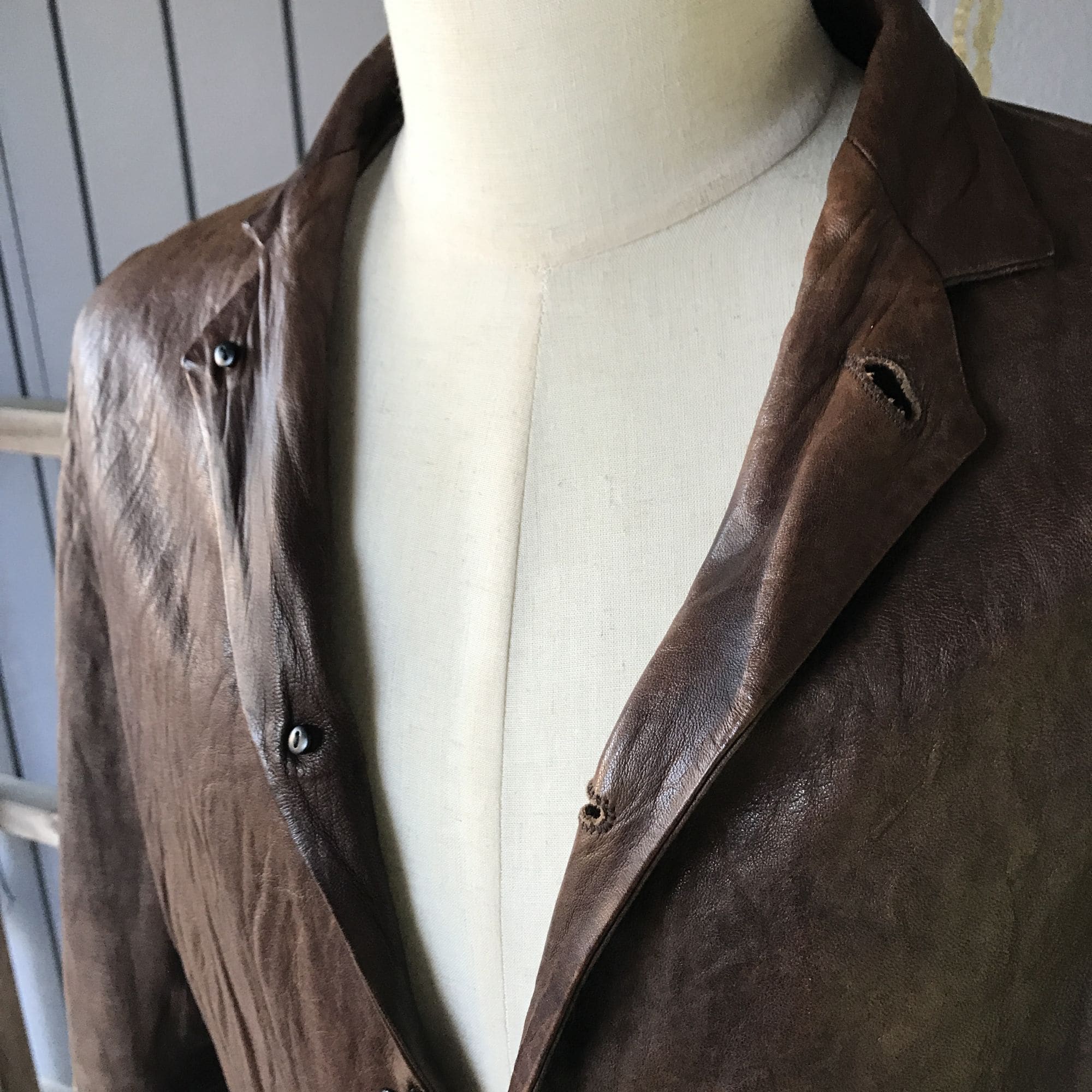 高ポイント】シェラック レザージャケット メンズM 羊革 ベジタブル