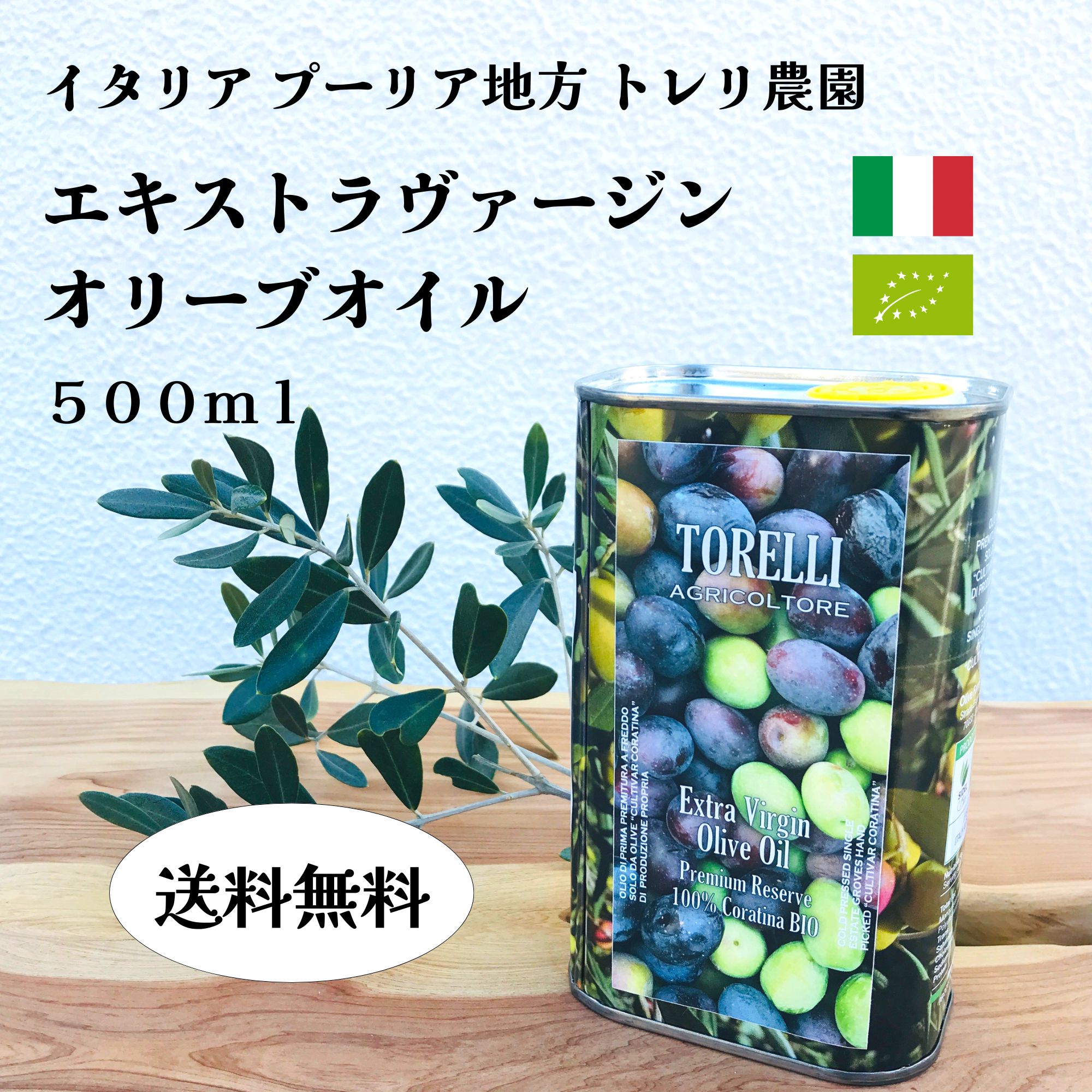 送料無料】500ml オリーブオイル エキストラヴァージン