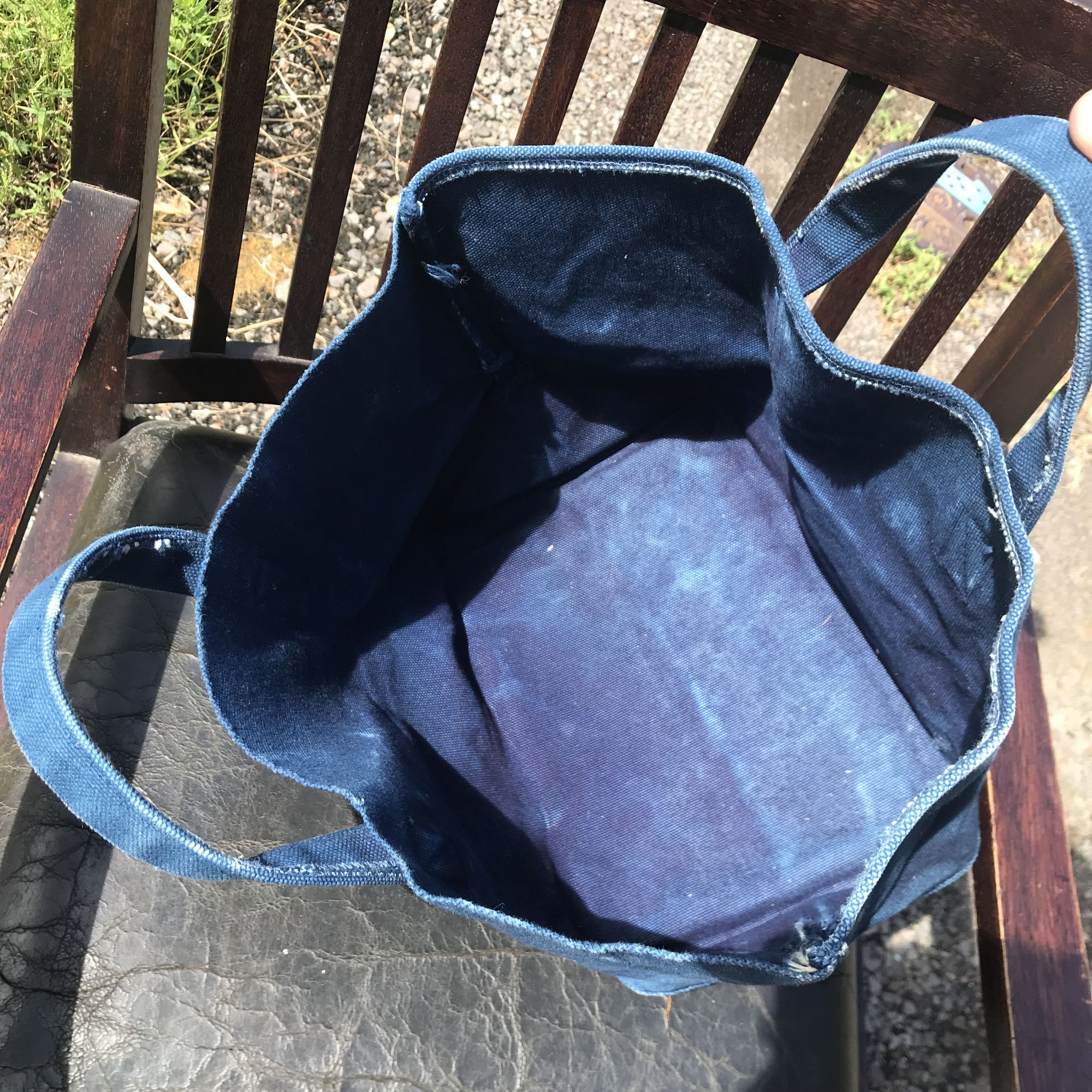 高ポイント】完全1点物 トートバッグ 藍染キャンバス ハンドメイド